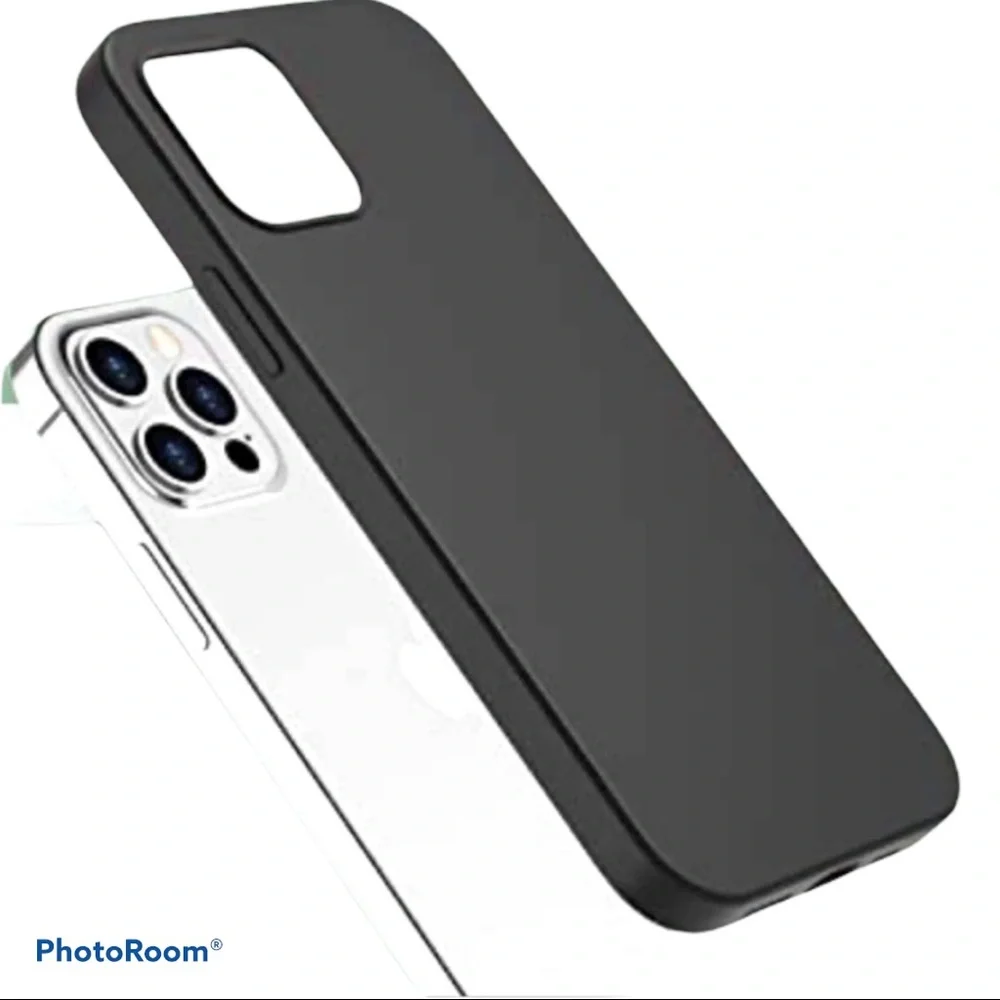 NEW! iPhone 12 or iPhone 12 Pro Case SLIM Clear Shockproof Corners Black